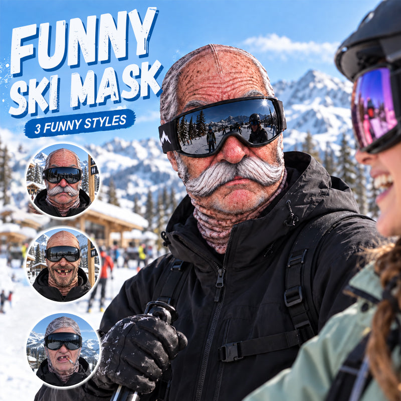 Funny Realistic Face Balaclava | Hilarious Ski & Snowboard Resort Party Mask, Winter Slopes Group Gear