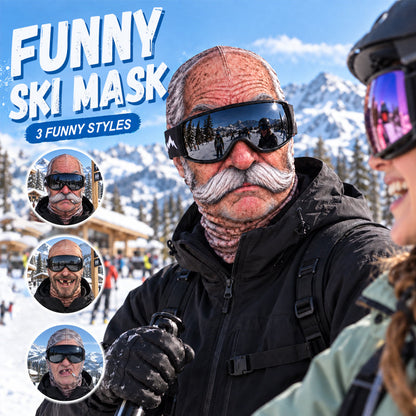 Funny Realistic Face Balaclava | Hilarious Ski & Snowboard Resort Party Mask, Winter Slopes Group Gear