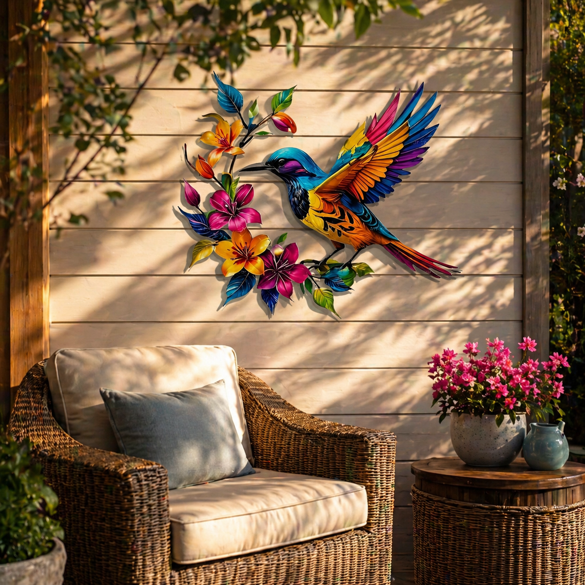 2026 - Hummingbird Bloom Metal Wall Art