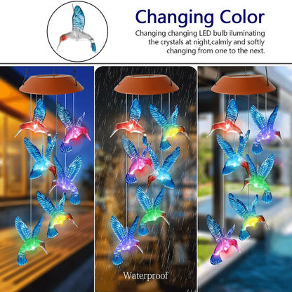 Solar Hummingbird Wind Chime