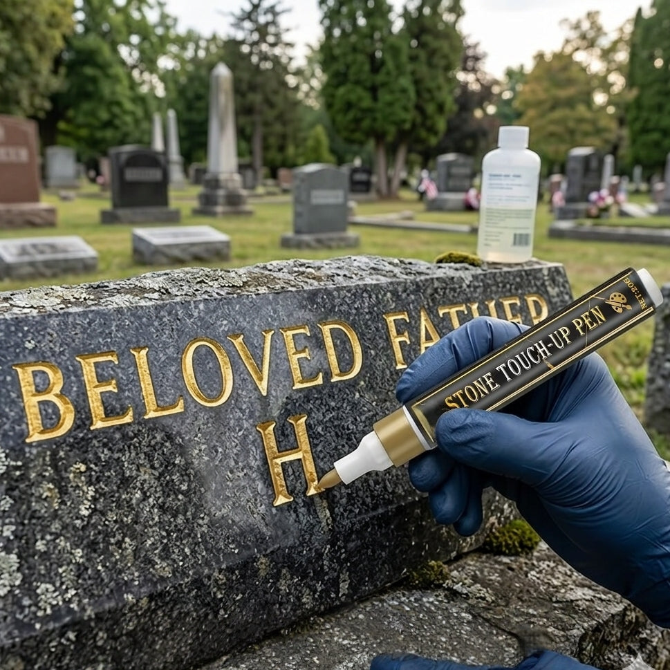 Golden Tombstone Marker Pen for Restoring Faded Grave Inscriptions 2 PCS