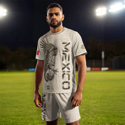 Men's Mexican Aztec Soccer Print Casual Tee