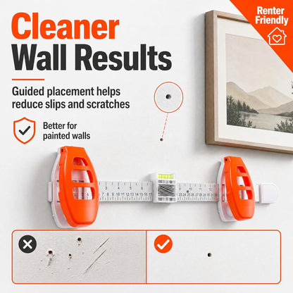 All-in-One Picture Hanging Tool with Level & Dual Nail Positioners