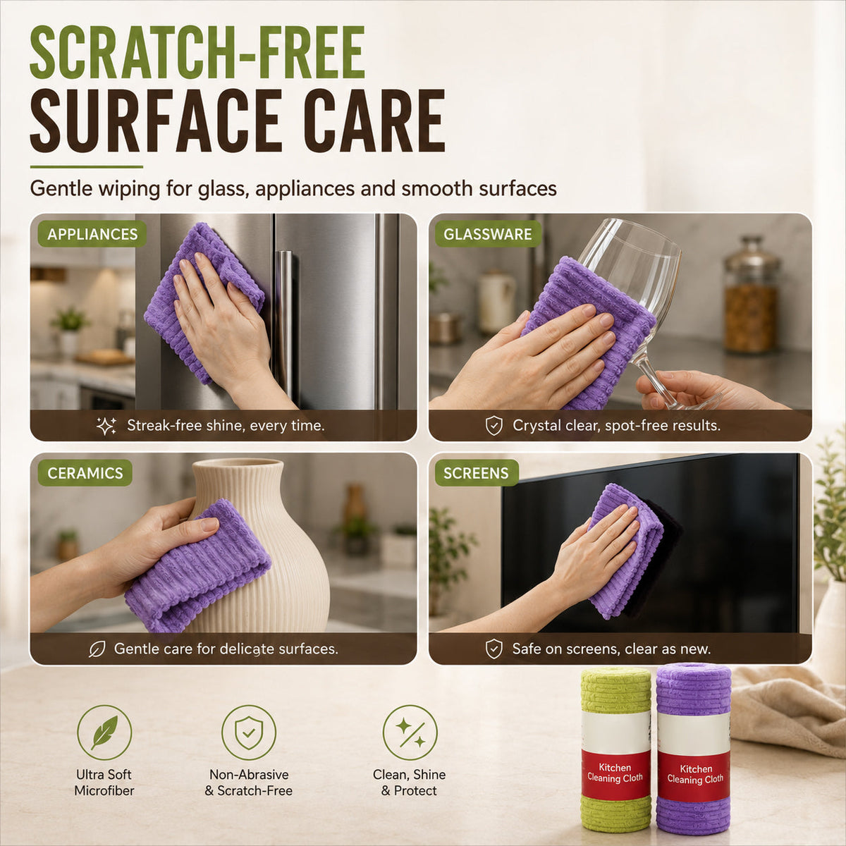 🍃 Bamboo Fiber Cleaning Cloth Roll