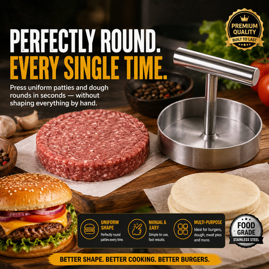 BBQ FAVORITE | Manual Burger Patty Press Uniform Round Patties for Grilling, Meal Prep & Home Cooking
