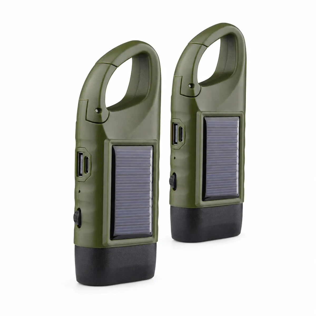 Solar Hand Crank Emergency Flashlights USB-C Rechargeable Outdoor Lights