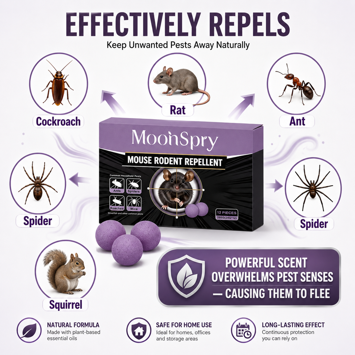 Limited Edition Natural Peppermint Rodent Repellent Tablets 12 Pack