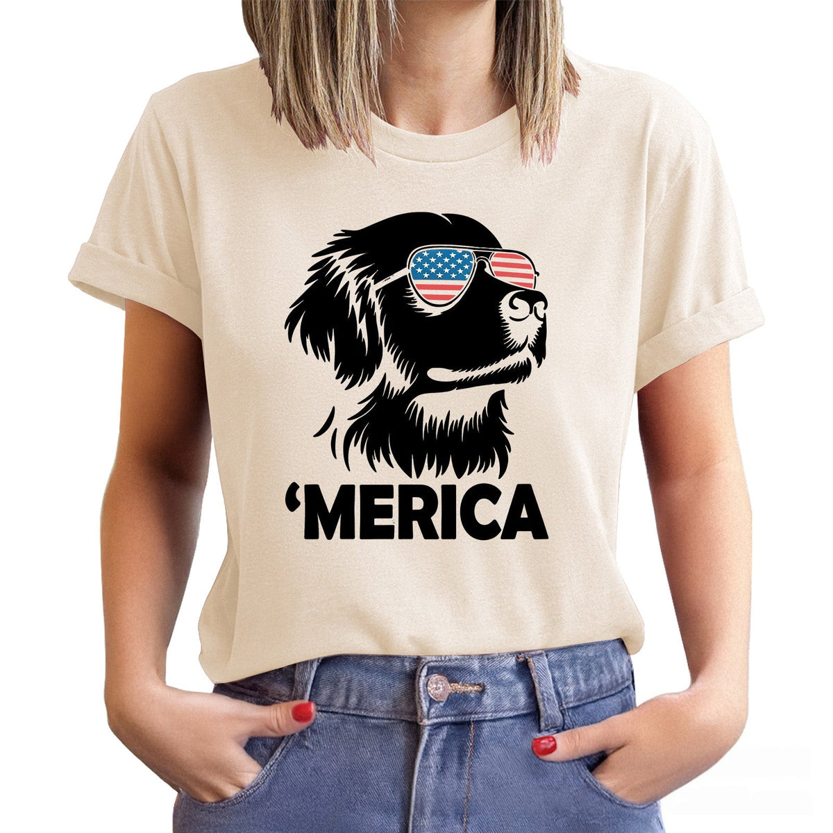 Merica Golden Retriever Shirt | 4th of July Dog Shirt