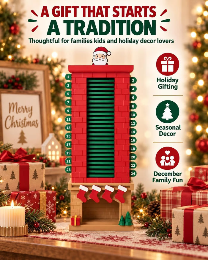 Santa Chimney Advent Calendar 24-Day Christmas Countdown