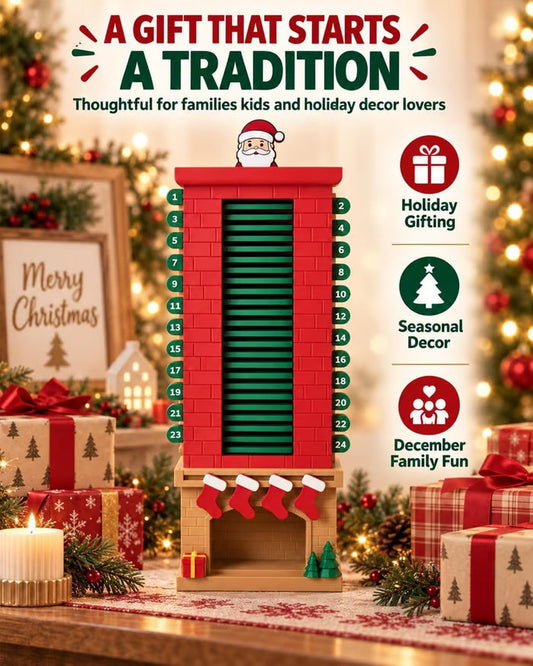Santa Chimney Advent Calendar 24-Day Christmas Countdown