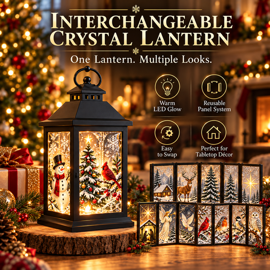 Interchangeable Crystal Lantern Light-Up Holiday D cor
