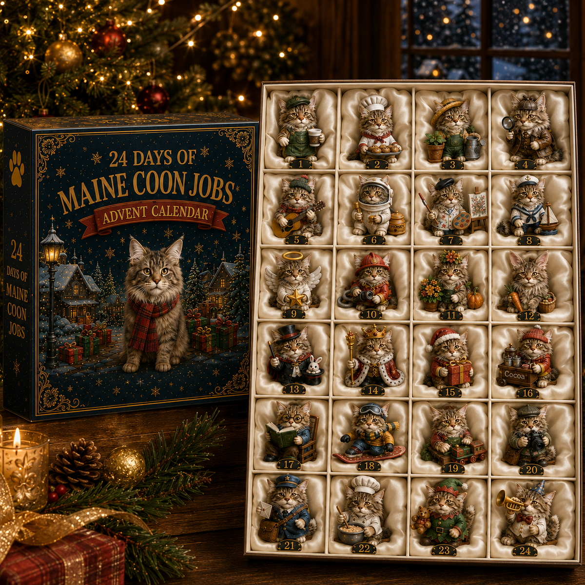 Maine Coon Jobs Advent Calendar 2026 24 Days of Unique Collectible Cat Miniatures