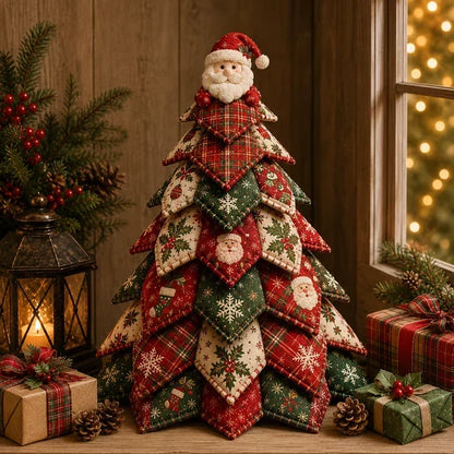 Offer - DIY Quilted Christmas Tree Kit Handmade Fabric Holiday Tabletop Tree Decor