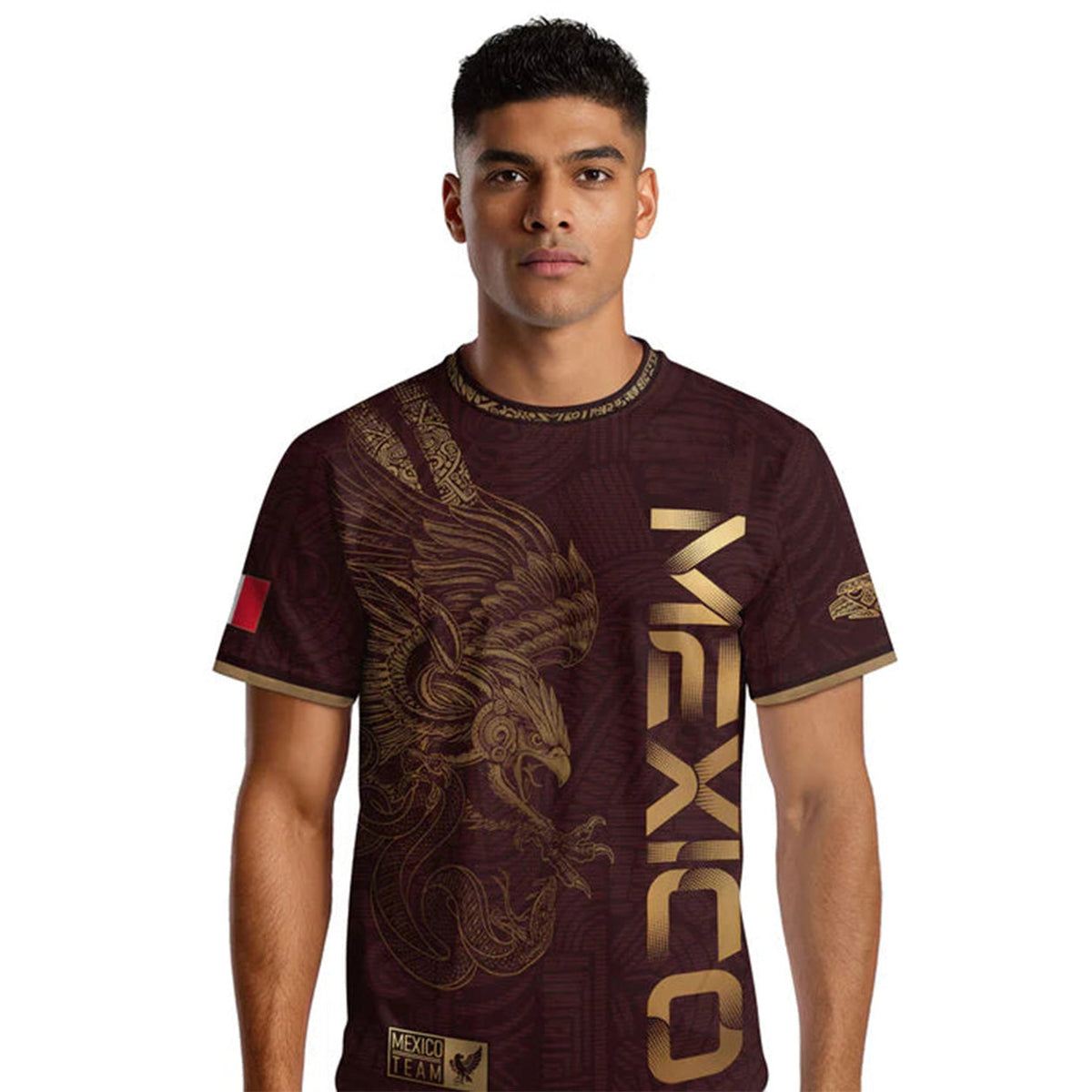 Men's Mexican Aztec Soccer Print Casual Tee