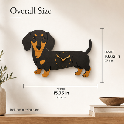 Arrival Swing Tail Dachshund Wooden Wall Clock