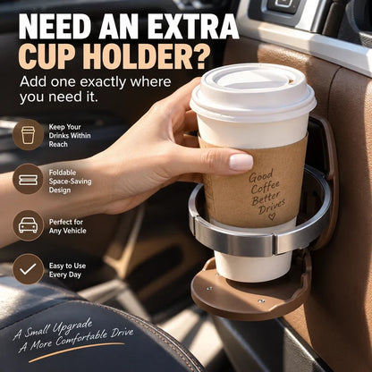 Foldable Car Cup Holder for Extra Drink Space Anytime