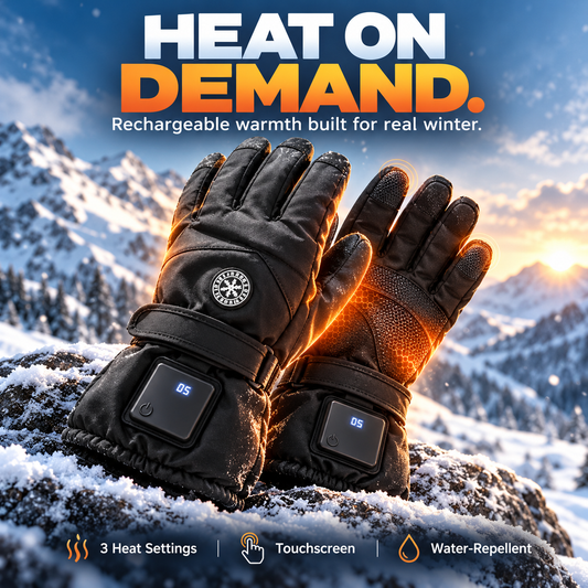 Rechargeable Heated Gloves 3 Heat Settings, Waterproof Touchscreen Winter Gloves
