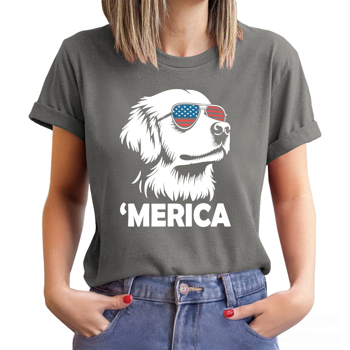 Merica Golden Retriever Shirt | 4th of July Dog Shirt