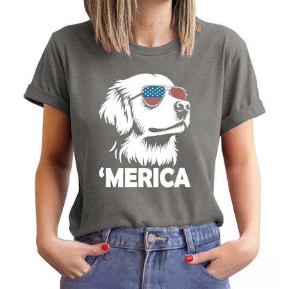 Merica Golden Retriever Shirt | 4th of July Dog Shirt