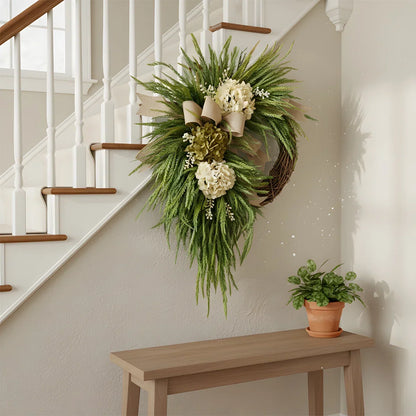 Handcrafted Rustic Hydrangea Wreath Cozy & Inviting Decor