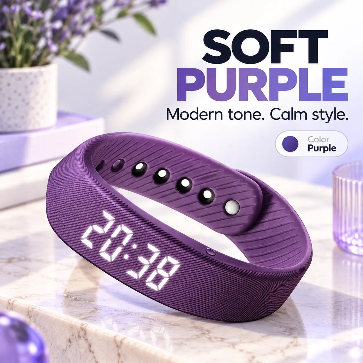 Silent Vibrating Alarm Wristband | Quiet Wake-Up & Step Tracker