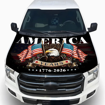 Patriotic American Flag Car Hood Cover