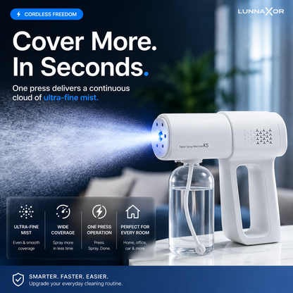 Cordless Nano Mist Sprayer Continuous Fine Mist & Wide Coverage