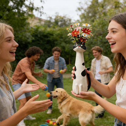Handcrafted Quirky Cat Vase