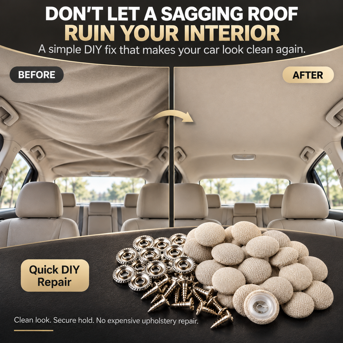 DIY CAR HEADLINER REPAIR KIT | Fix Loose Roof Liner Without Full Upholstery Replacement 50 Pack