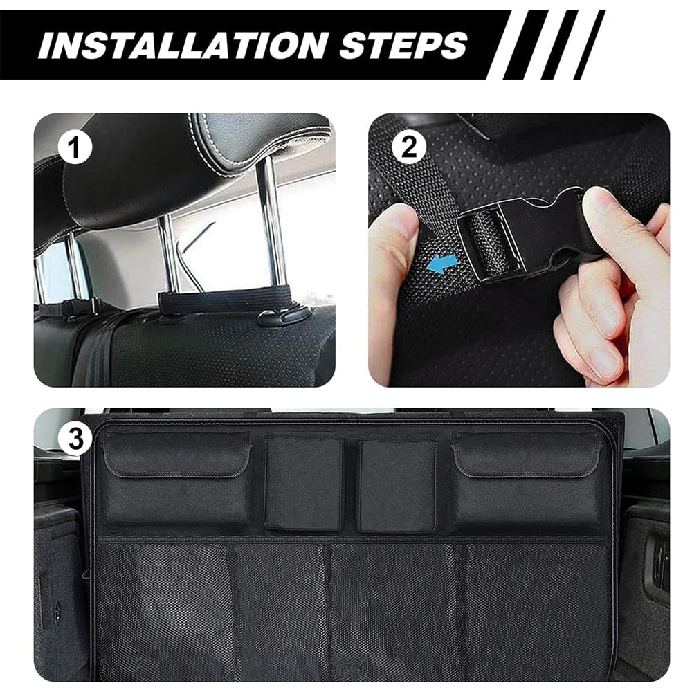 Car Trunk Organizer Hanging Storage with 8 Pockets for SUVs & Trucks