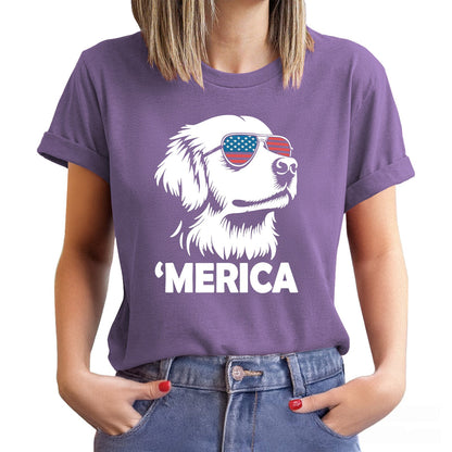 Merica Golden Retriever Shirt | 4th of July Dog Shirt