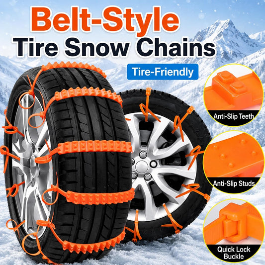 10 Pcs Universal Winter Car Snow Chains Emergency Anti-Skid Tire Chains for Safe Driving