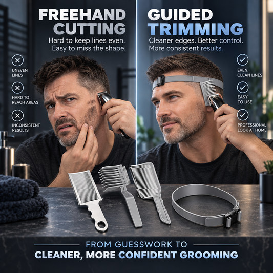 4-Piece Hair Clipper Guide Comb Set Universal Fit, Professional Barber Combs, DIY Home Haircut Kit