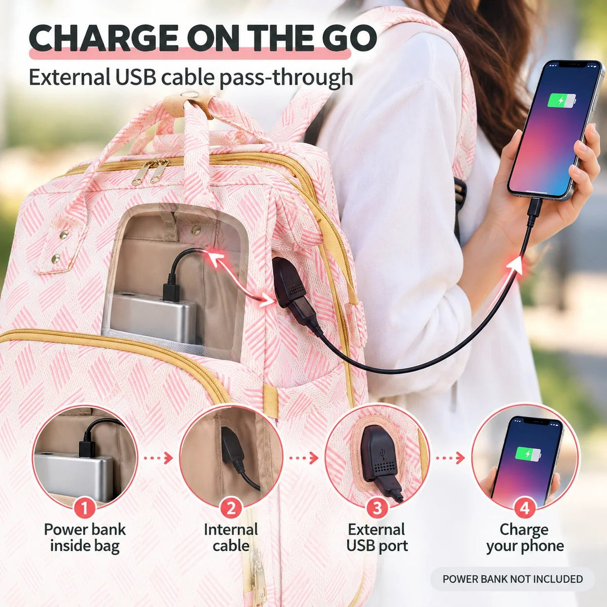 Diaper Bag Backpack with Changing Mat & Insulated Pockets