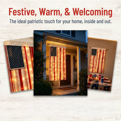 Lighted American Flag Banner