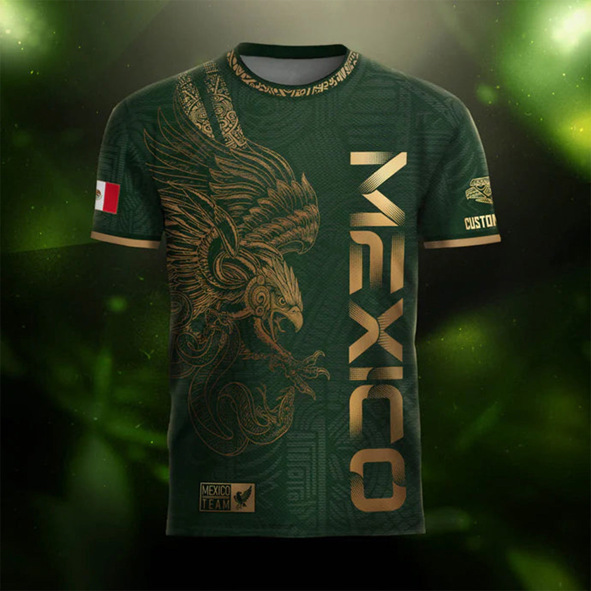 Men's Mexican Aztec Soccer Print Casual Tee