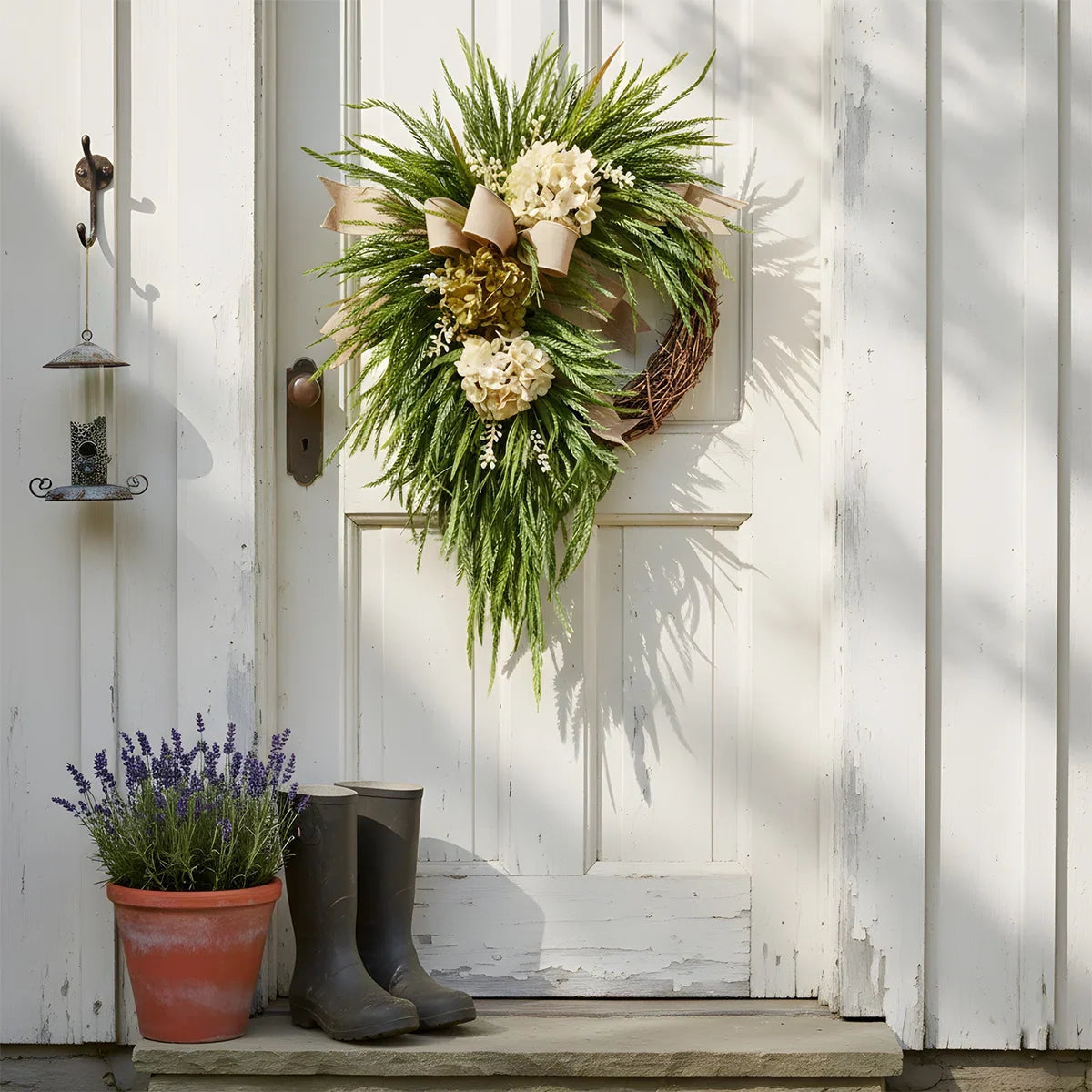 Handcrafted Rustic Hydrangea Wreath Cozy & Inviting Decor