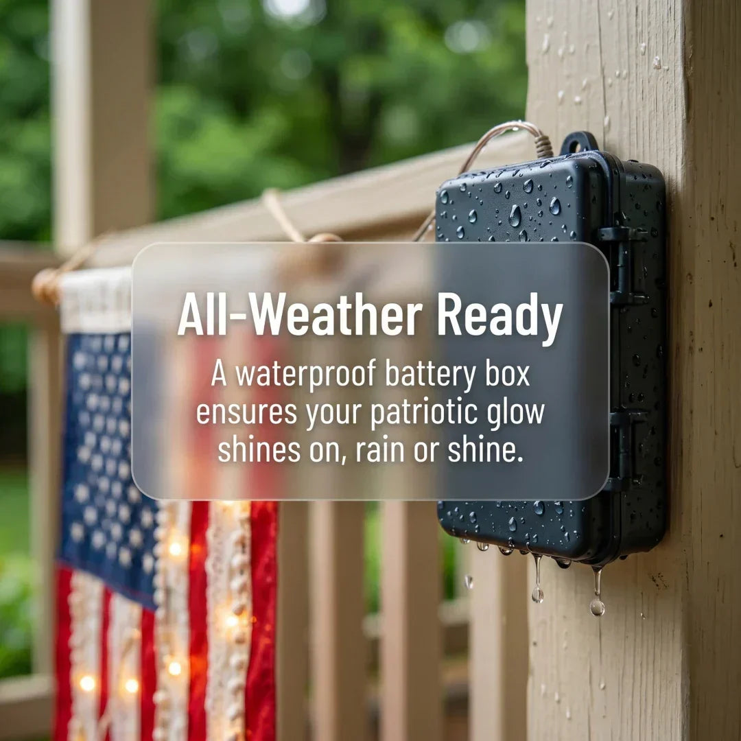 Lighted American Flag Banner