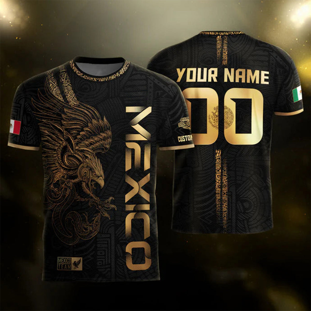 Men's Mexican Aztec Soccer Print Casual Tee