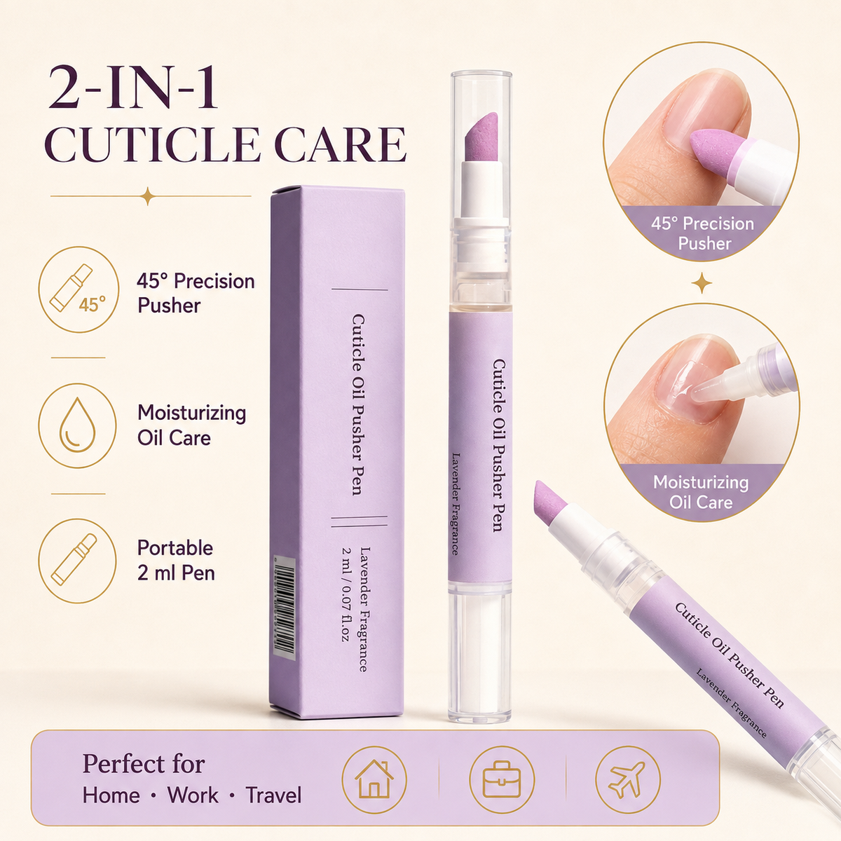 Cuticle Remover Pen Set with Cuticle Oil, Portable Cuticle Softener for Home DIY & Professional Nail Salon Manicure