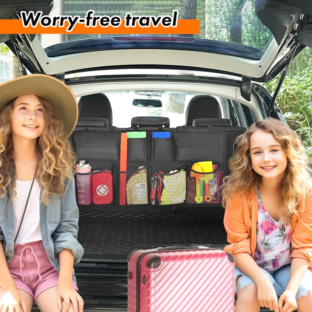 Car Trunk Organizer Hanging Storage with 8 Pockets for SUVs & Trucks