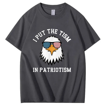 I Put The Tism in Patriotism Athletic Eagle T-Shirt