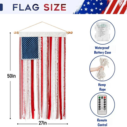 Lighted American Flag Banner