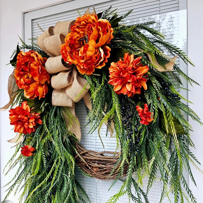 Handcrafted Rustic Hydrangea Wreath Cozy & Inviting Decor