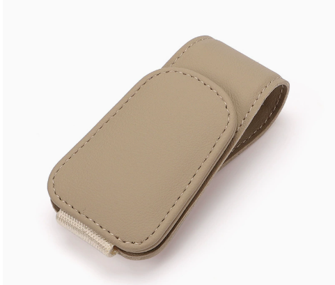 Magnetic Sun Visor Organizer Leather Sunglasses, Card & Ticket Holder