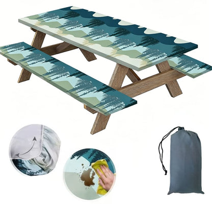 Stretch Tablecloth with Bench Covers & Carrying Bag