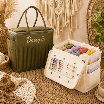 Personalized Crochet & Knitting Bag Perfect Gift for Crafters