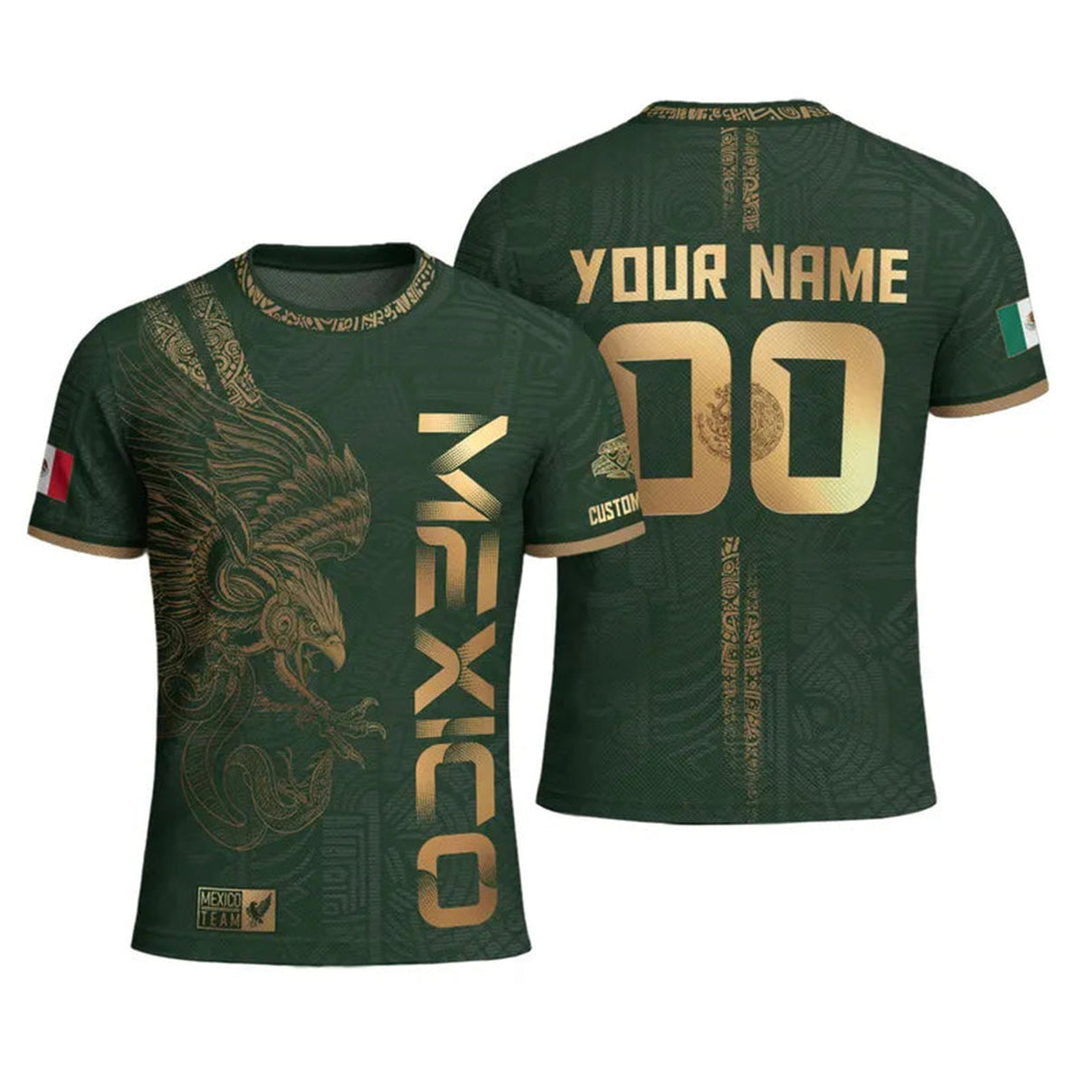 Men's Mexican Aztec Soccer Print Casual Tee