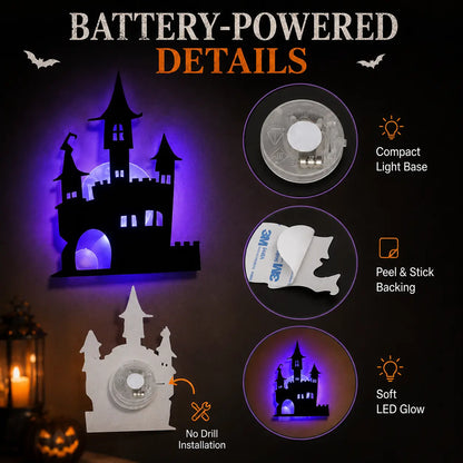 🕯️Halloween LED Silhouette Wall Light Stickers👻🎃