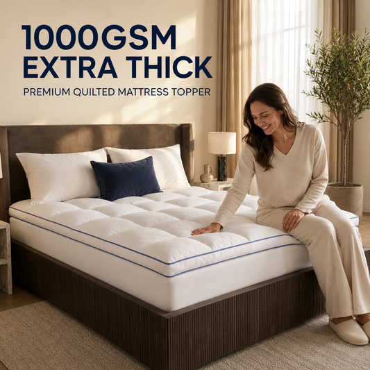 1000GSM Extra Thick Premium Quilted Mattress Topper